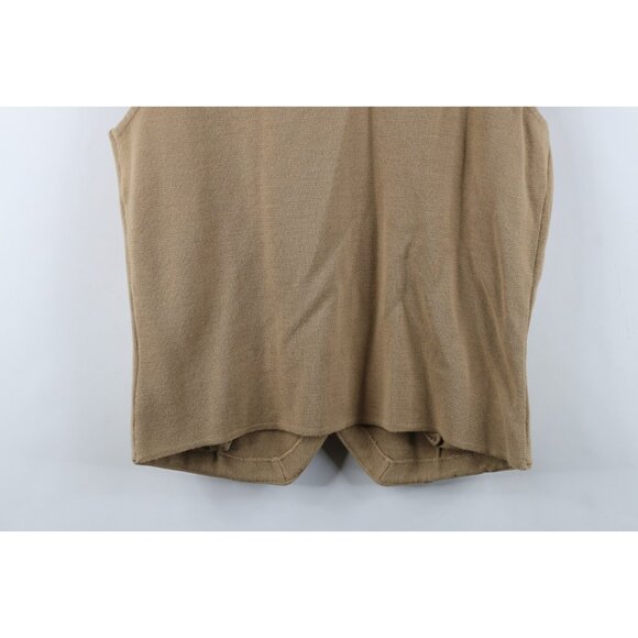 Vintage 70s Streetwear Mens Large Distressed Blank Wool Blend Knit Sweater Vest - Picture 14 of 14